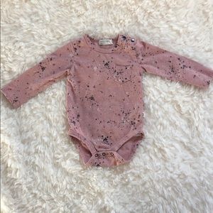 Miles Baby Pink Paint Splatter Onesie